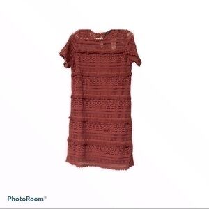 ANTHROPOLOGIE fringed lace dress